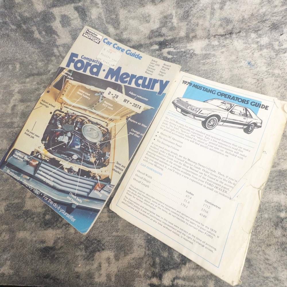 1979 Ford Mustang Mercury Car Care Guide & Operators Manual Popular Mechanics‎